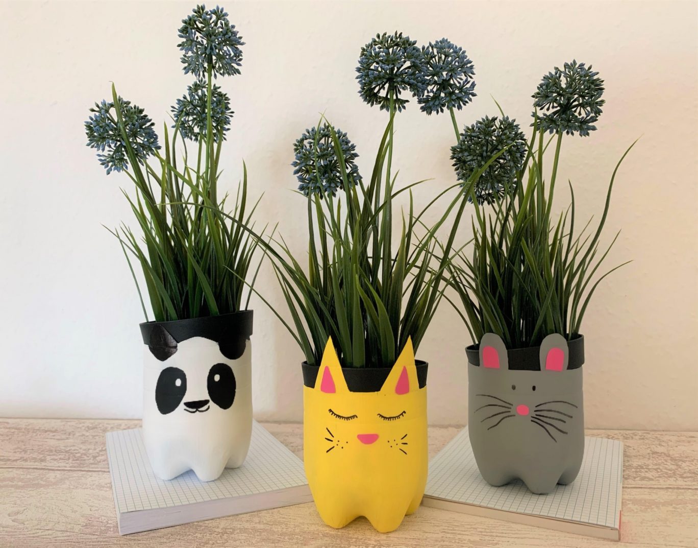 Upcycling aus Plastikflaschen werden tierisch schöne Blumentöpfe DIY