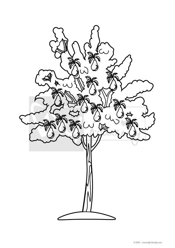 Birnbaum – Einzelausmalvorlage