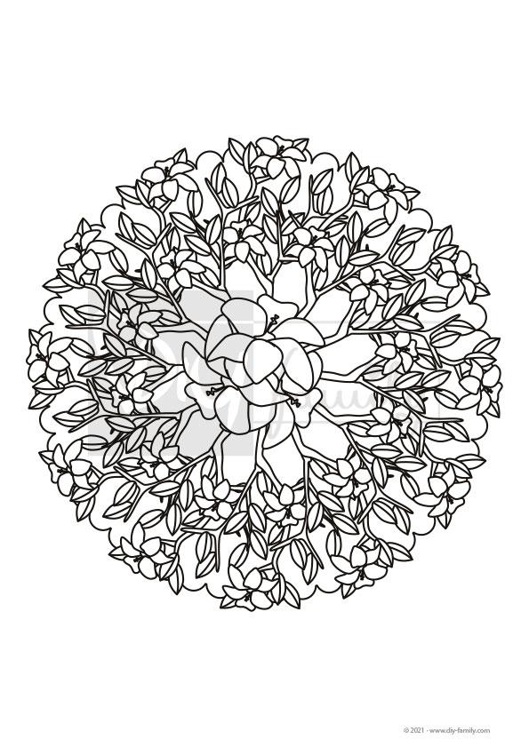 Blumen Mandala – Einzelausmalvorlage
