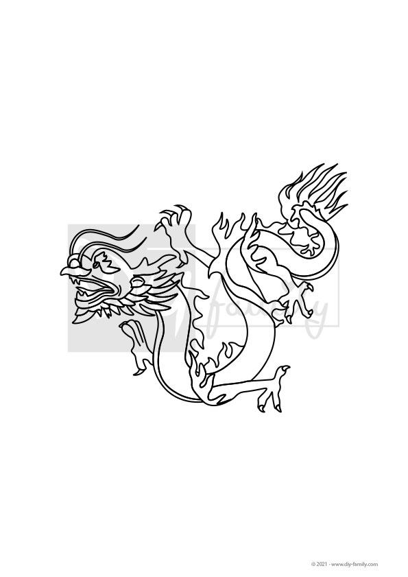 Chinesischer Drachen – Einzelausmalvorlage