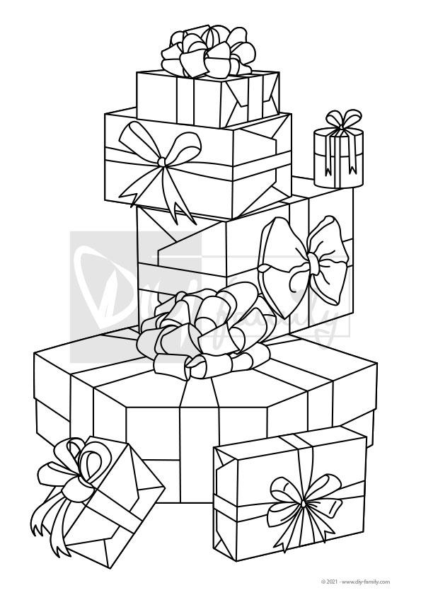 Geschenke – Einzelausmalvorlage