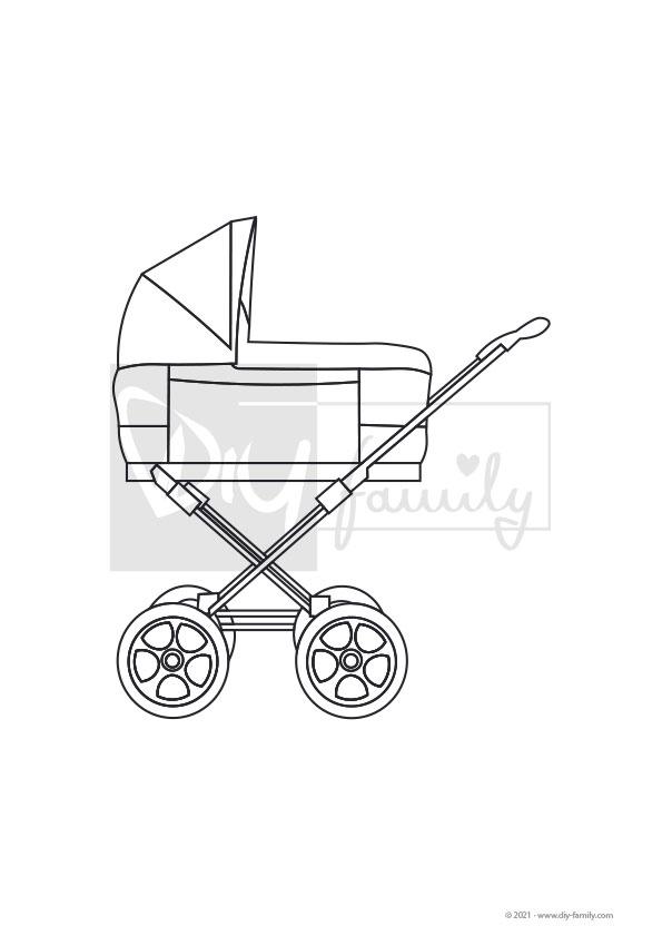Kinderwagen – Einzelausmalvorlage