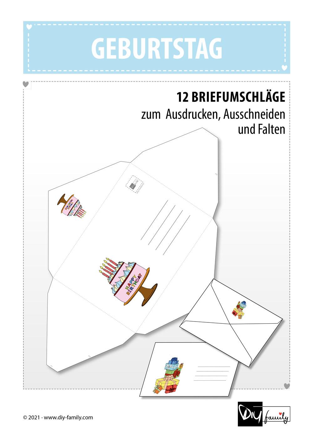 Briefumschläge Geburtstag DIYFamily