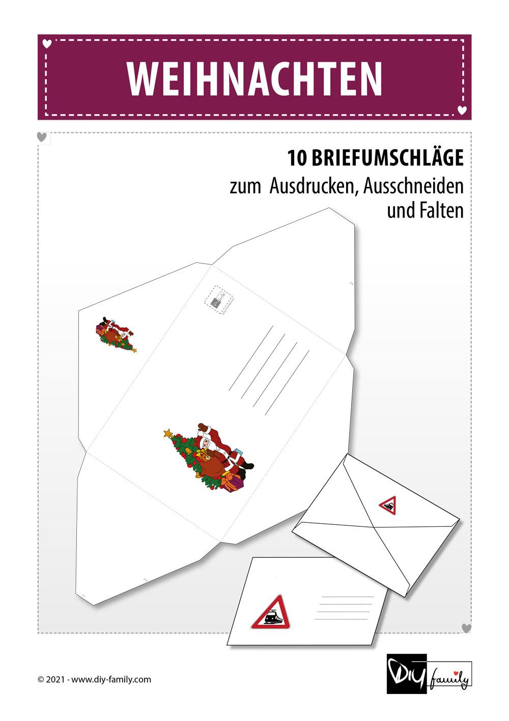 Briefumschläge Weihnachten - DIY-Family