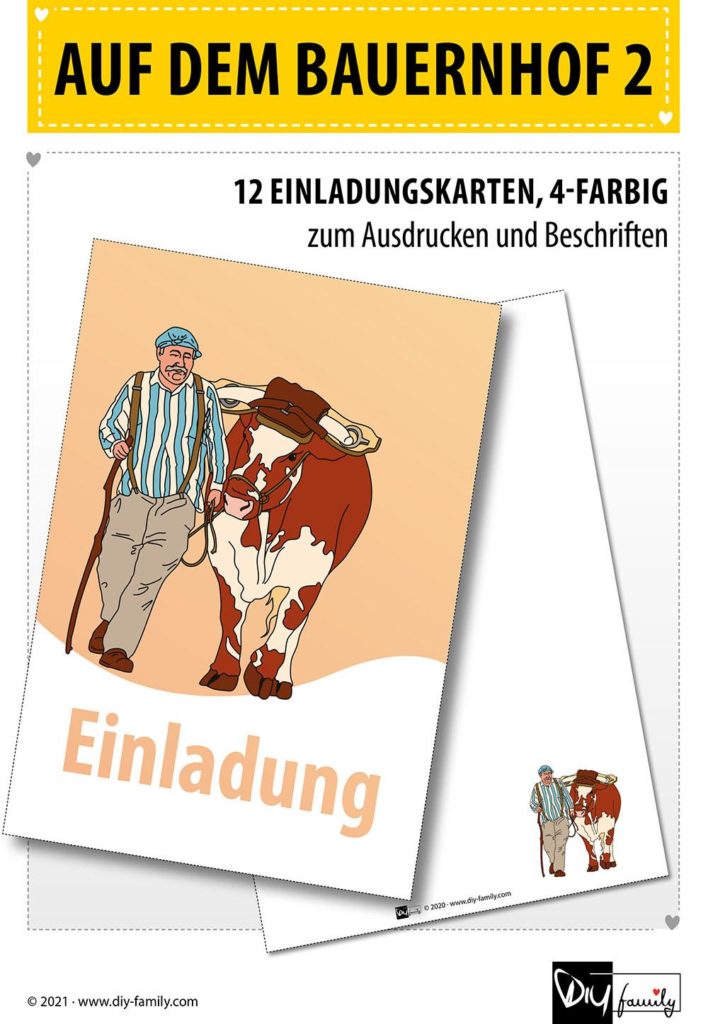 Bauernhof 2 – Einladungskarten - DIY-Family