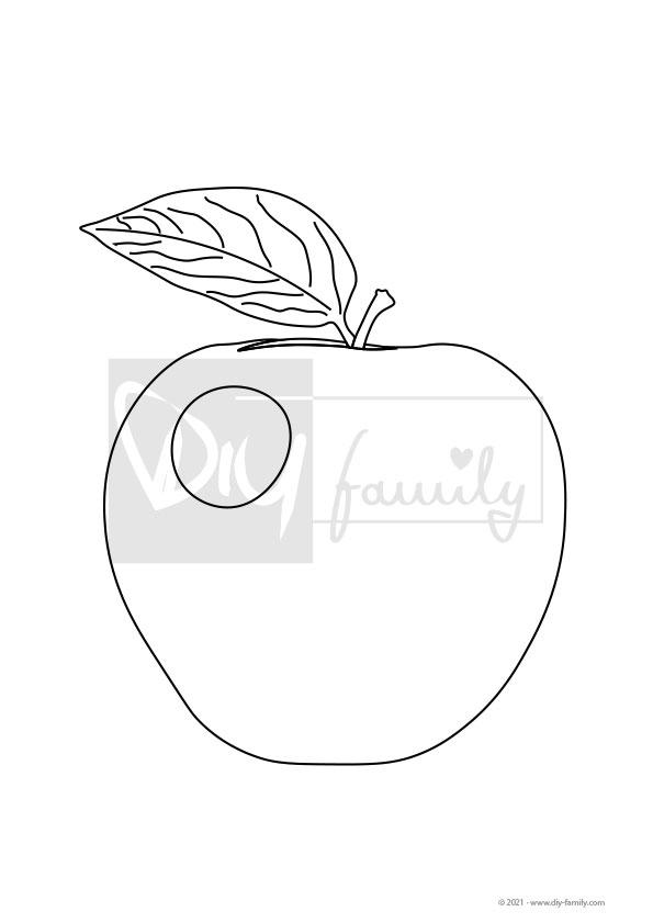 Apfel – Einzelausmalvorlage