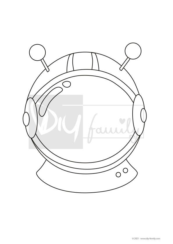Astronautenhelm – Einzelausmalvorlage