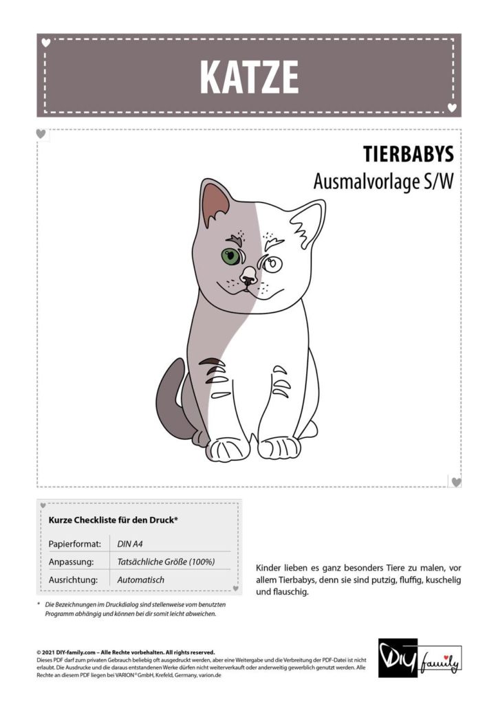 Katze – Einzelausmalvorlage