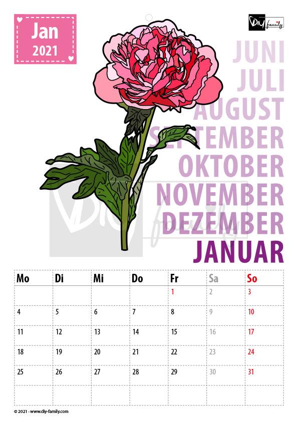 Blumen – Kalender 2021