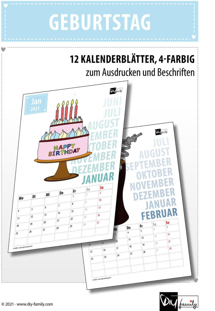 Geburtstag – Kalender 2021