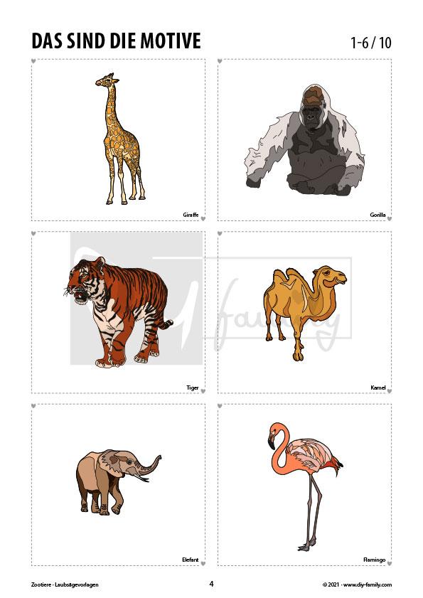 Zootiere – Laubsägevorlagen