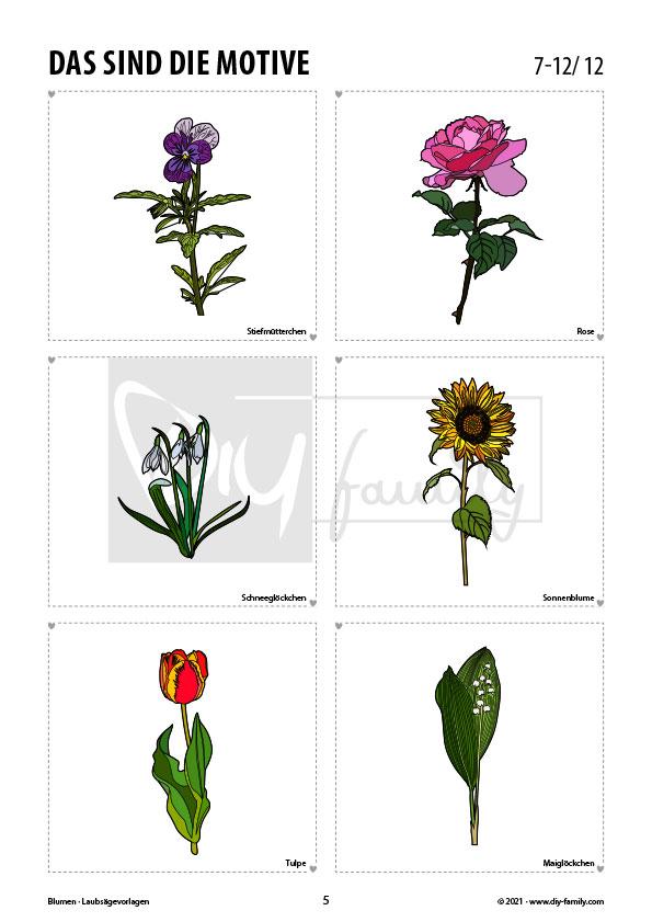 Blumen – Laubsägevorlagen