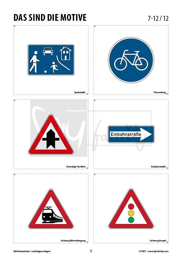 Verkehrszeichen – Laubsägevorlagen