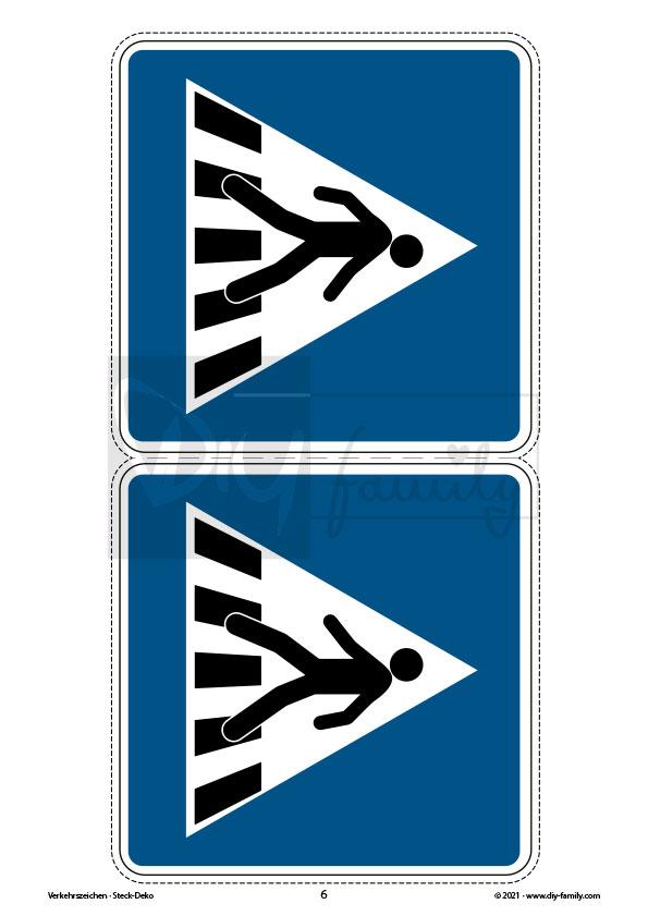Verkehrszeichen 1 – Steck-Deko zum Ausdrucken und Ausschneiden