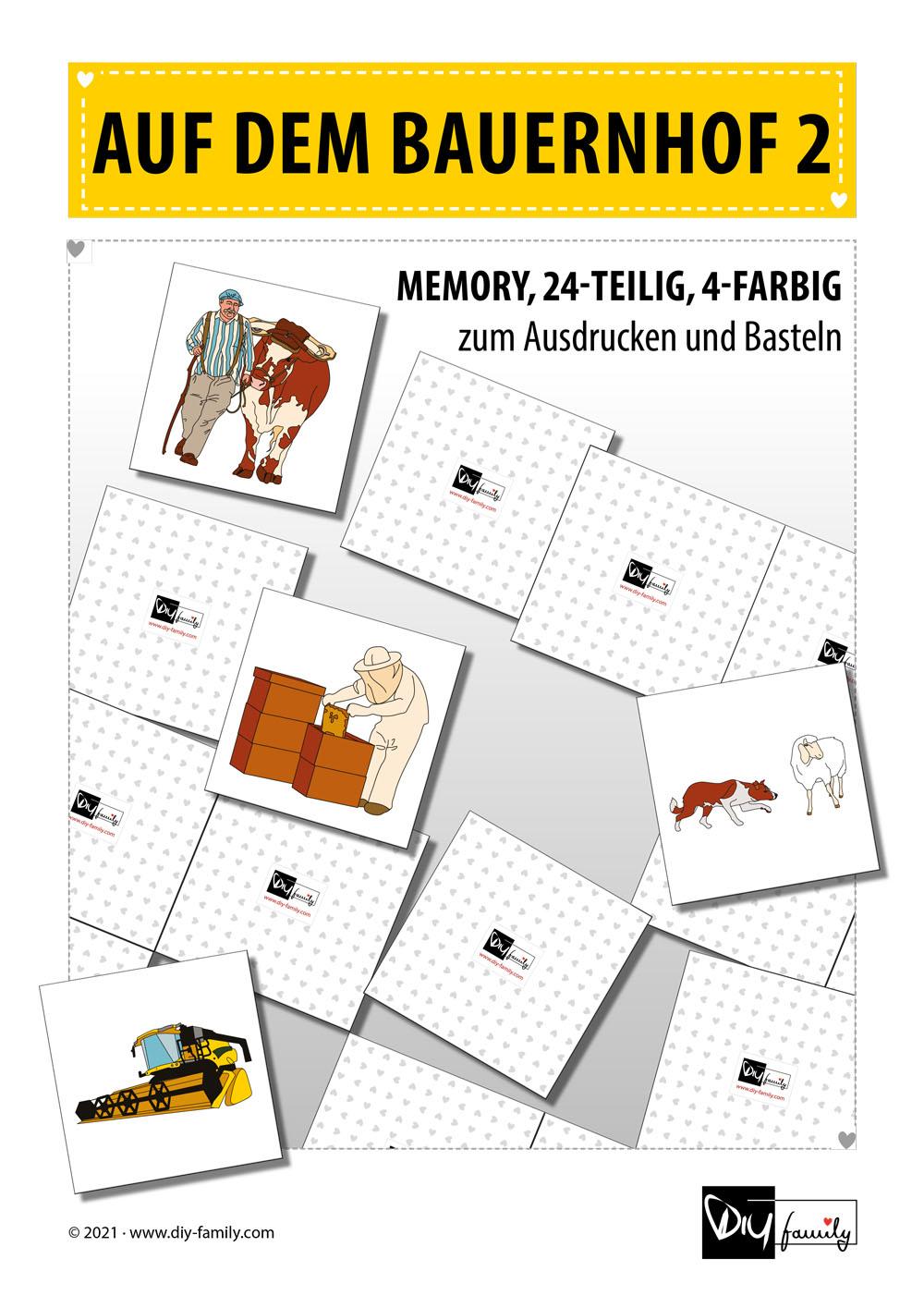 Bauernhof 2 – Memory zum Ausschneiden - DIY-Family