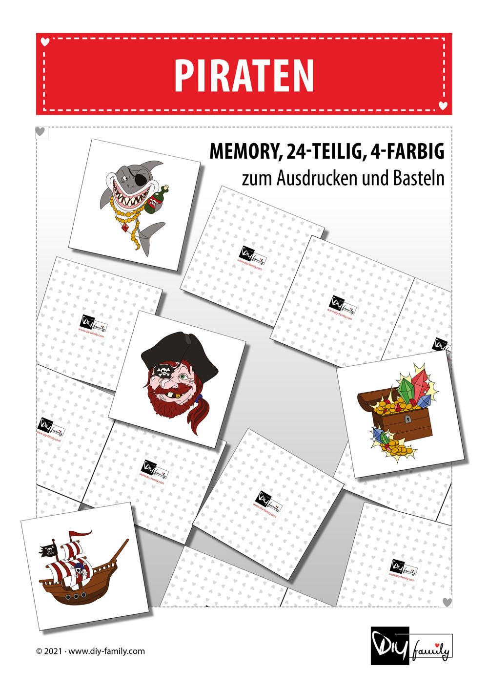 Piraten – Memory zum Ausschneiden - DIY-Family