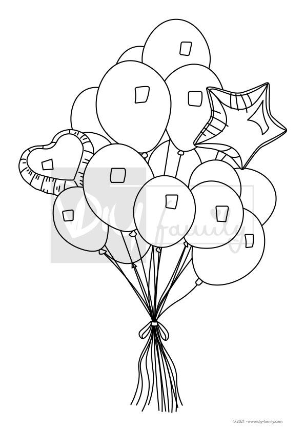 Luftballons – Einzelausmalvorlage