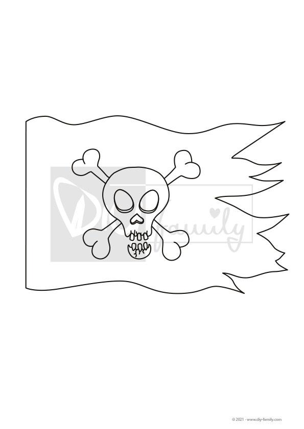 Totenkopfflagge 1 – Einzelausmalvorlage