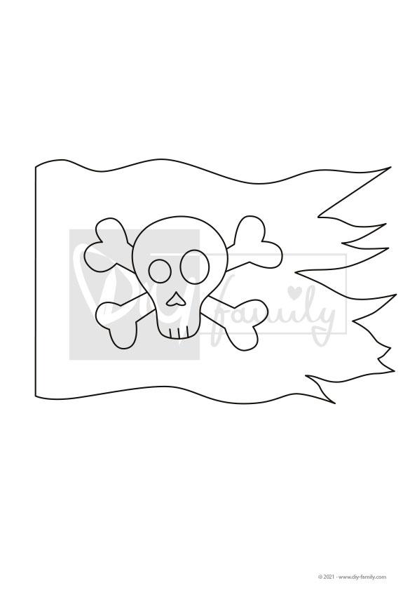 Totenkopfflagge 2 – Einzelausmalvorlage