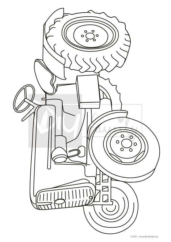 Traktor – Einzelausmalvorlage