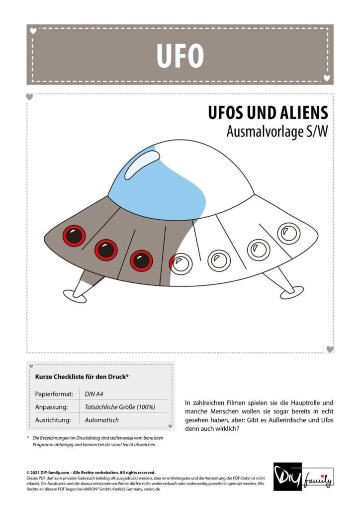 Ufo – Einzelausmalvorlage