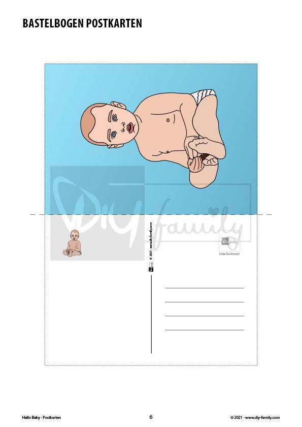 Hallo Baby – Postkarten zum Ausschneiden