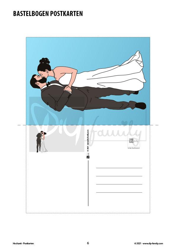 Hochzeit – Postkarten zum Ausschneiden