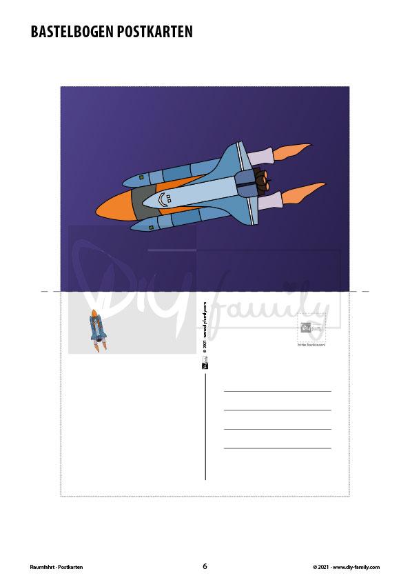 Raumfahrt – Postkarten zum Ausschneiden