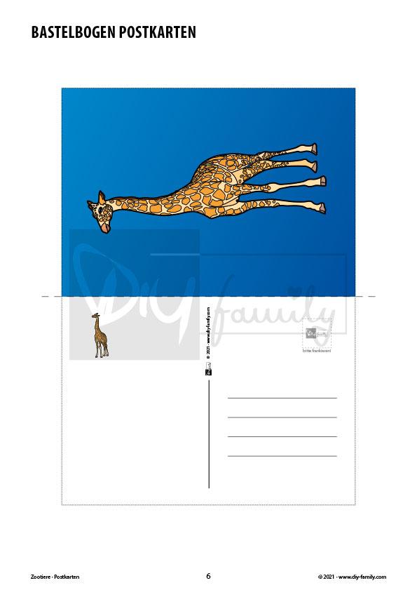 Zootiere – Postkarten zum Ausschneiden