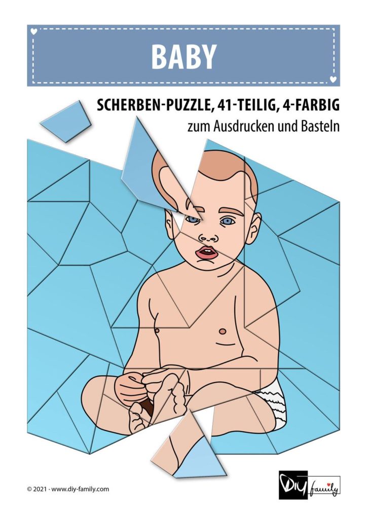 Baby – Scherben-Puzzle zum Ausdrucken und Ausschneiden