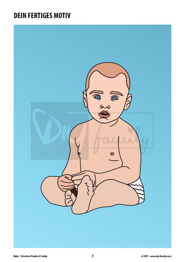 Baby – Scherben-Puzzle zum Ausdrucken und Ausschneiden