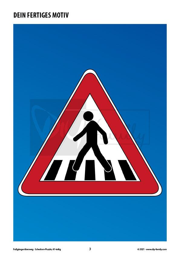 Fußgängerüberweg – Scherben-Puzzle zum Ausdrucken und Ausschneiden