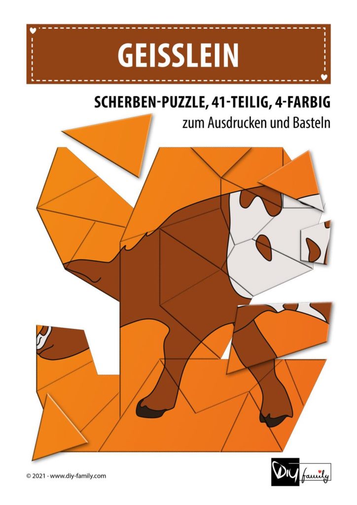 Geislein – Scherben-Puzzle zum Ausdrucken und Ausschneiden