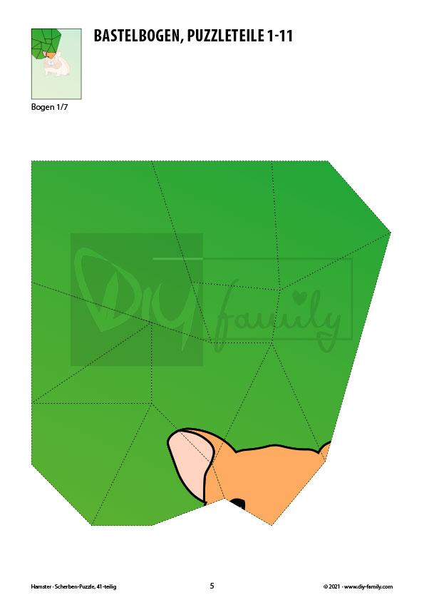 Hamster – Scherben-Puzzle zum Ausdrucken und Ausschneiden