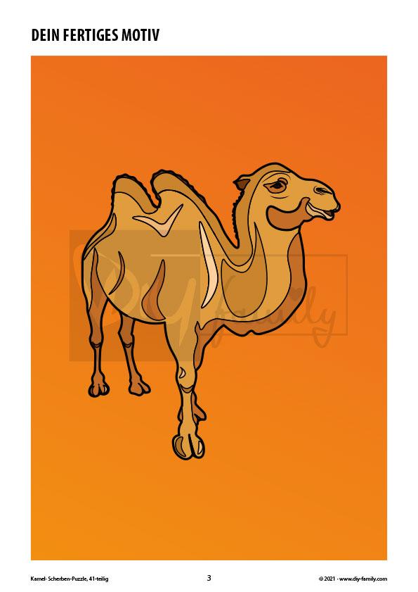 Kamel – Scherben-Puzzle zum Ausdrucken und Ausschneiden