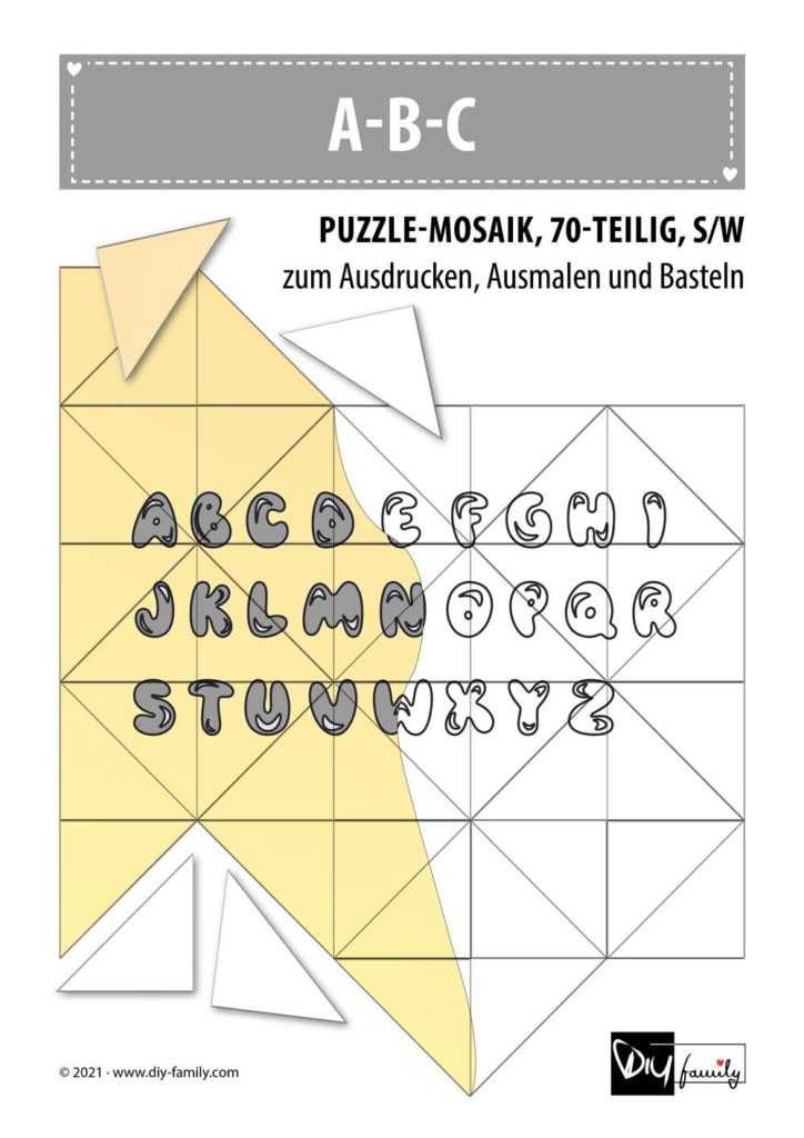 ABC – Mosaikpuzzle zum Ausschneiden und Ausmalen