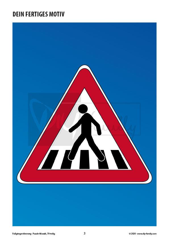 Fußgängerüberweg – Mosaikpuzzle zum Ausschneiden und Ausmalen