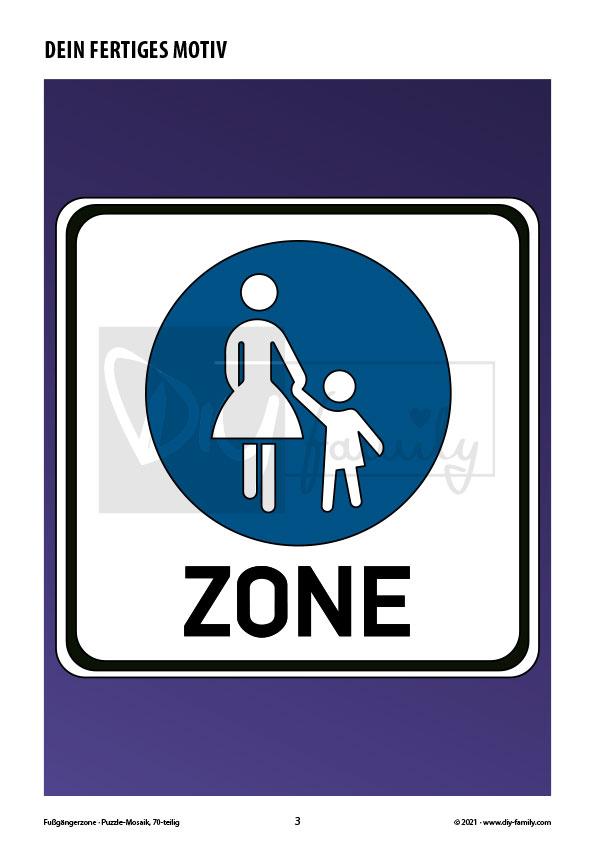 Fußgängerzone – Mosaikpuzzle zum Ausschneiden und Ausmalen