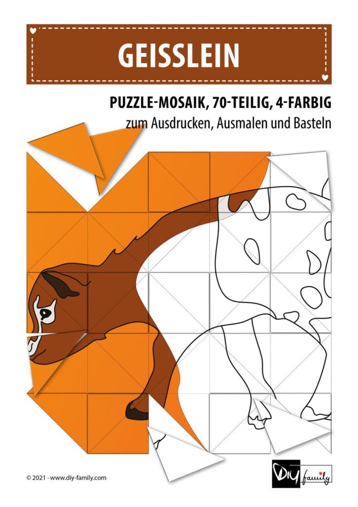 Geislein – Mosaikpuzzle zum Ausschneiden und Ausmalen