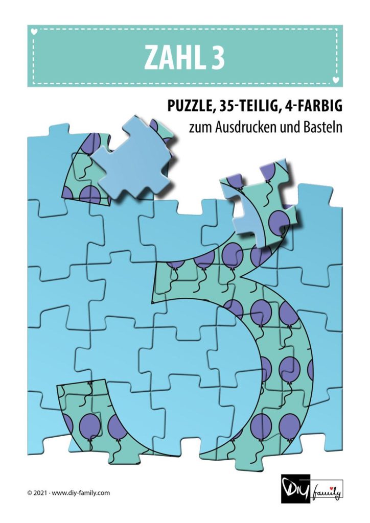 Ballonmusterzahl 3 – Puzzle