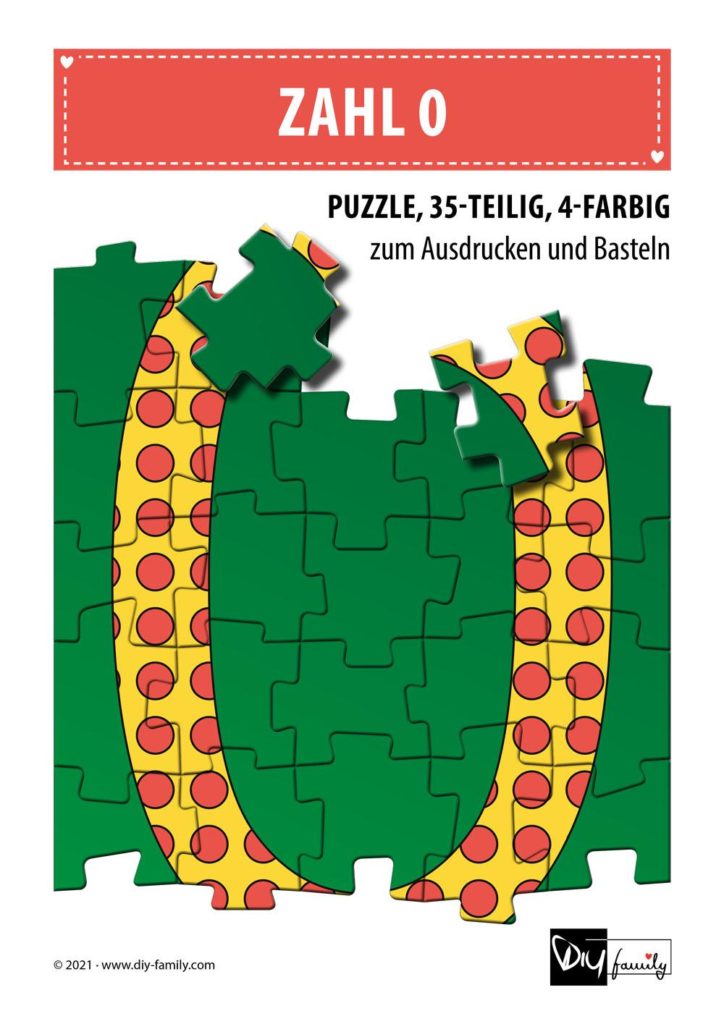 Gepunktete Zahlen 0 – Puzzle