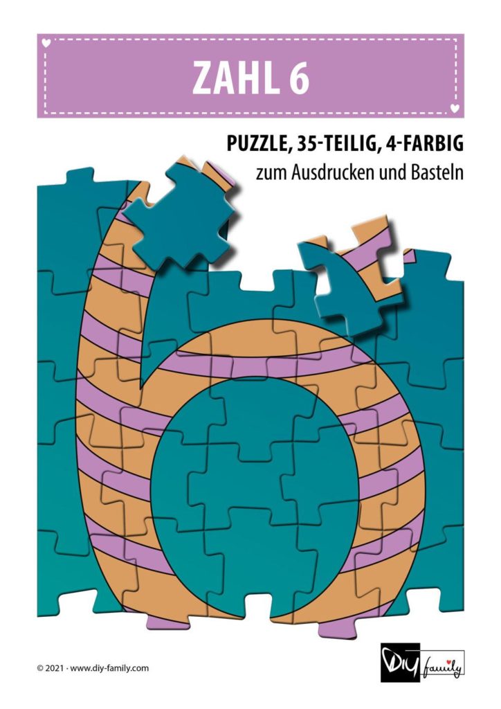 Gestreifte Zahlen 6 – Puzzle