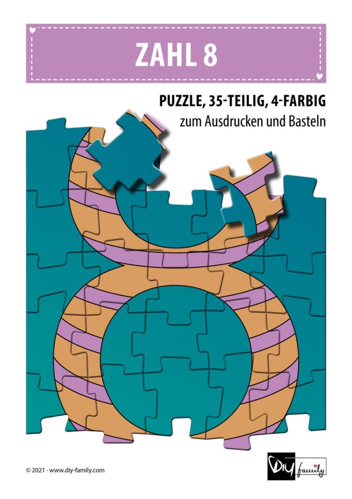 Gestreifte Zahlen 8 – Puzzle