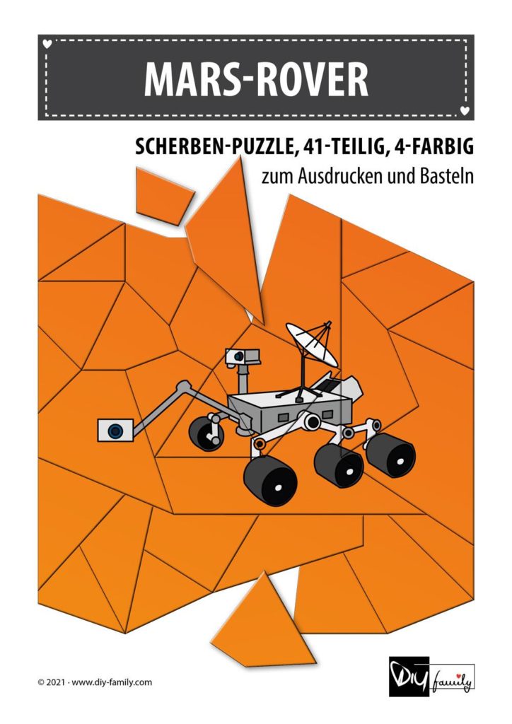 Mars Rover – Scherben-Puzzle zum Ausdrucken und Ausschneiden