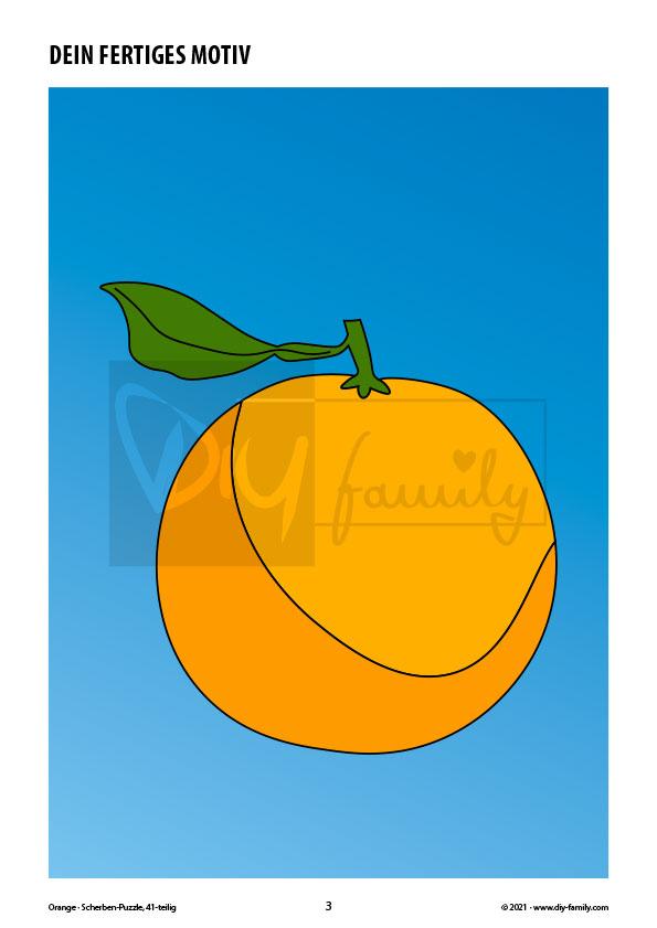 Orange – Scherben-Puzzle zum Ausdrucken und Ausschneiden