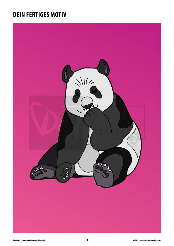 Panda – Scherben-Puzzle zum Ausdrucken, Ausschneiden und Ausmalen