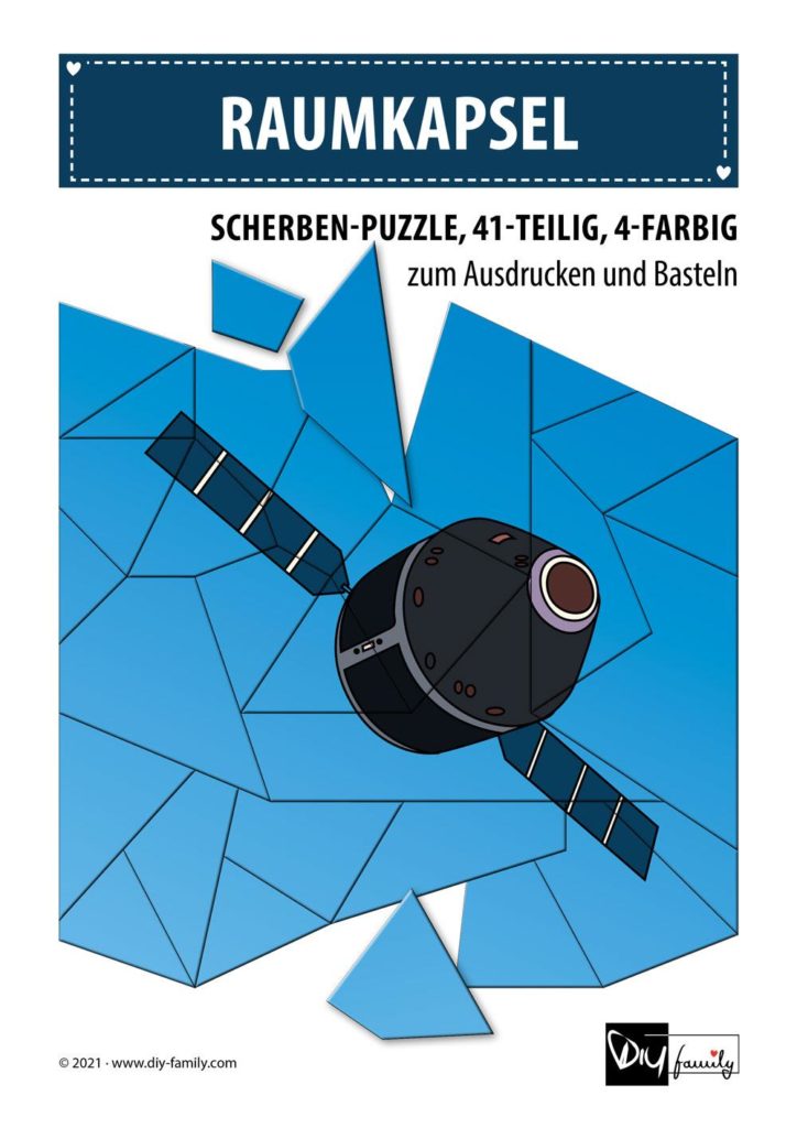 Raumkapsel – Scherben-Puzzle zum Ausdrucken und Ausschneiden
