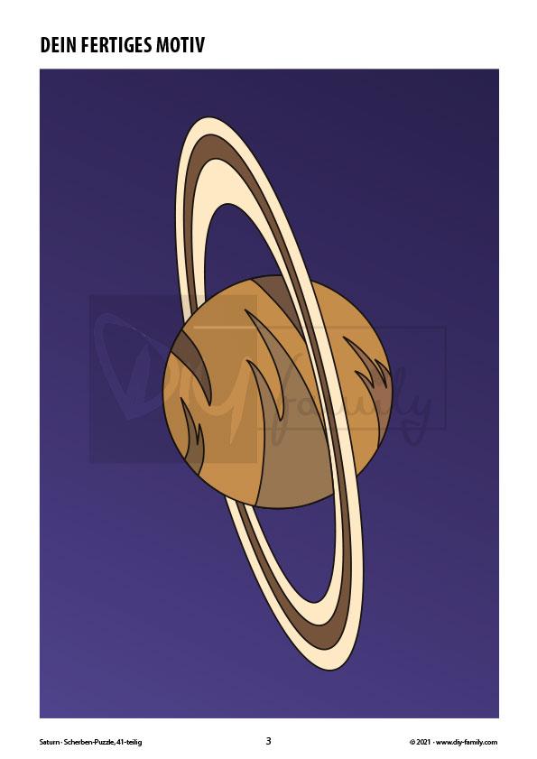 Saturn – Scherben-Puzzle zum Ausdrucken und Ausschneiden