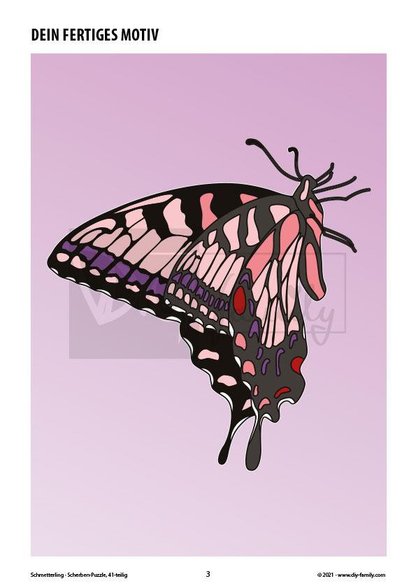 Schmetterling – Scherben-Puzzle zum Ausdrucken und Ausschneiden