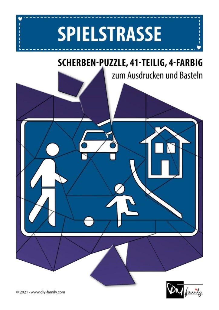Spielstraße – Scherben-Puzzle zum Ausdrucken und Ausschneiden